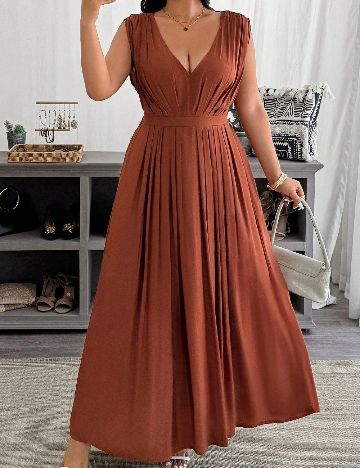 Rochie lunga SHEIN CURVE, maro