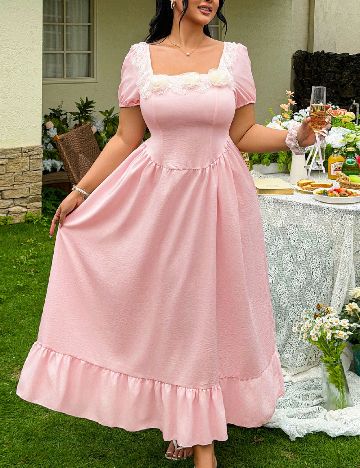 Rochie lunga SHEIN CURVE, roz