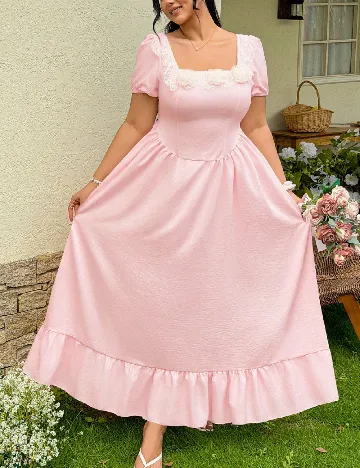 Rochie lunga SHEIN CURVE, roz