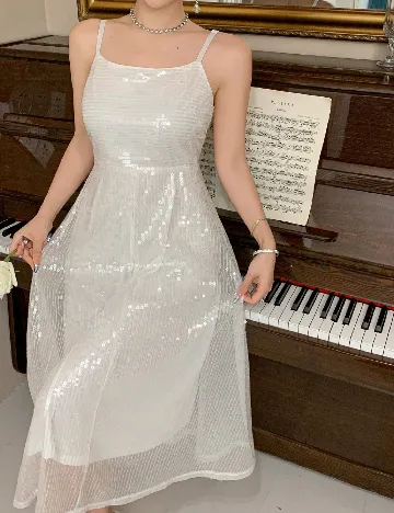 Rochie lunga Dazy, alb
