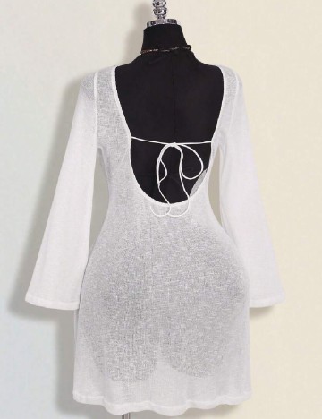 Rochie de plaja SHEIN CURVE, alb