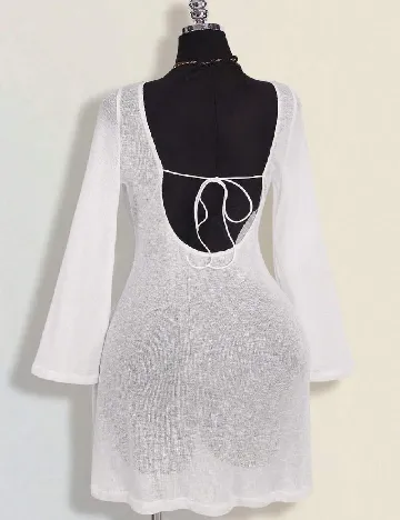 Rochie de plaja SHEIN CURVE, alb