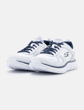 Adidasi SKECHERS, alb/gri