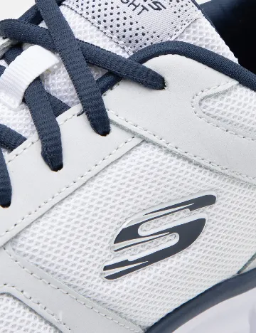 Adidasi SKECHERS, alb/gri