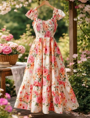 Rochie lunga SHEIN CURVE, floral print