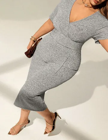 Rochie medie SHEIN CURVE, gri