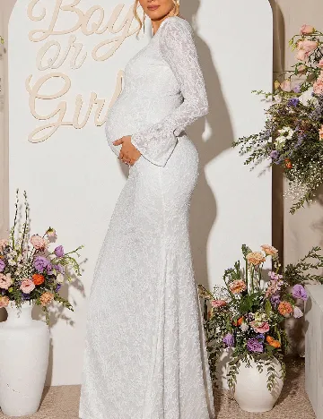 Rochie lunga SHEIN Maternity, alb