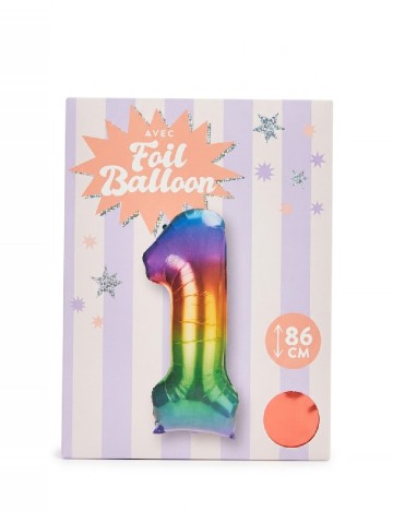 Balon cifra 1, 86 cm AVEC, mix culori