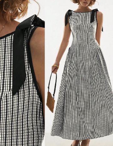 Rochie medie SHEIN, negru/alb