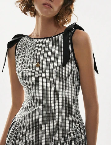 Rochie medie SHEIN, negru/alb
