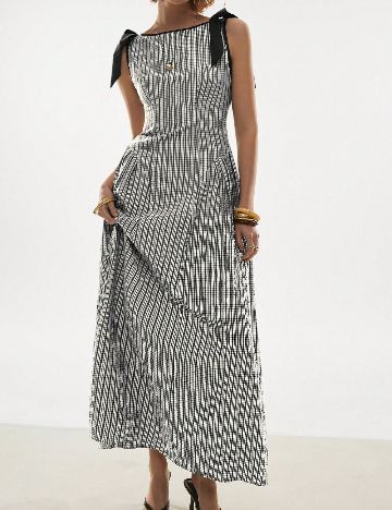Rochie medie SHEIN, negru/alb