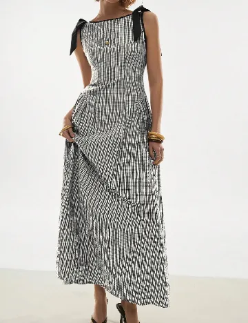 Rochie medie SHEIN, negru/alb