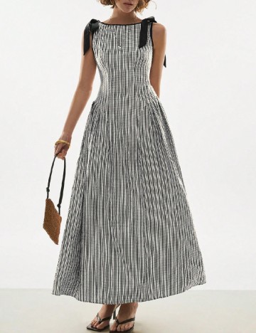 Rochie medie SHEIN, negru/alb