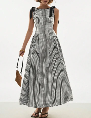 Rochie medie SHEIN, negru/alb