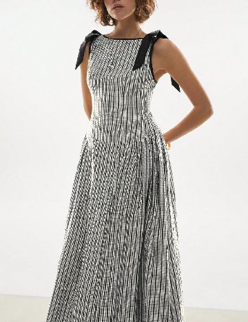 Rochie medie SHEIN, negru/alb