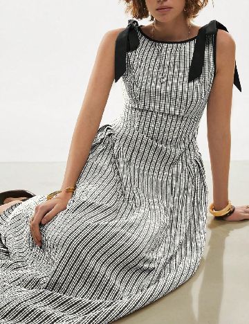 Rochie medie SHEIN, negru/alb