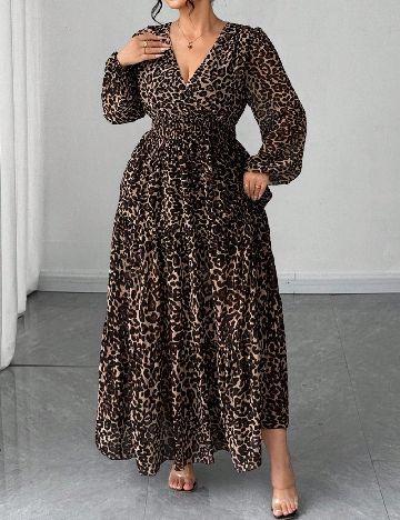 Rochie lunga SHEIN CURVE, animal print