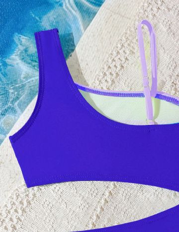 Costum de baie Shein Kids, mov/albastru