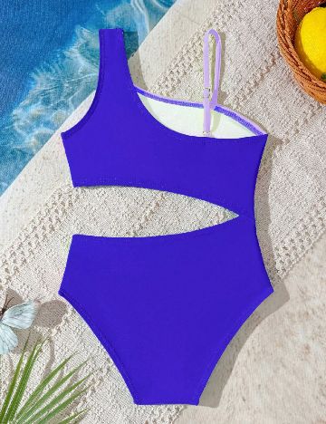 Costum de baie Shein Kids, mov/albastru