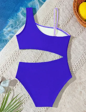 Costum de baie Shein Kids, mov/albastru