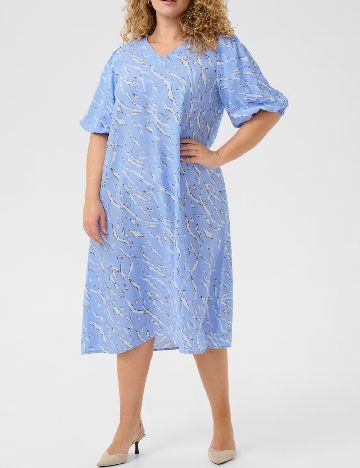 Rochie medie Kaffe Curve, albastru