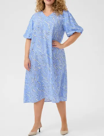 Rochie medie Kaffe Curve, albastru