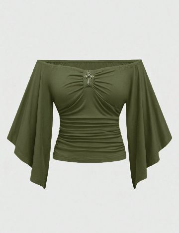 Bluza Romwe Plus Size, verde