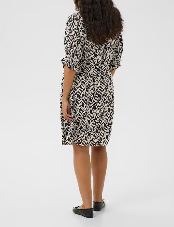 Rochie medie Kaffe Curve, negru/bej