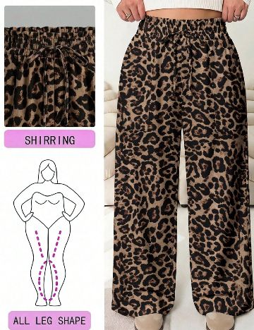Pantaloni SHEIN CURVE, animal print
