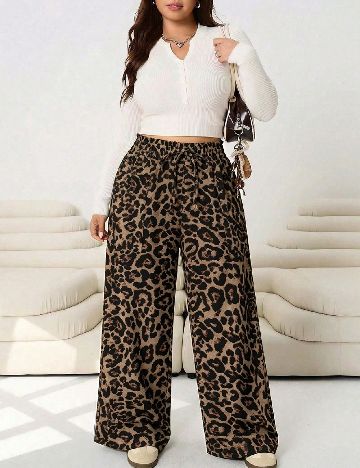 Pantaloni SHEIN CURVE, animal print