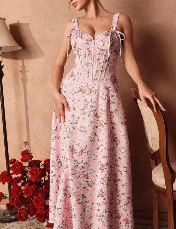 Rochie lunga Savoree, floral print
