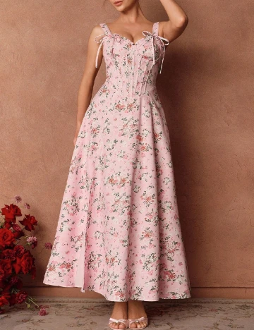 Rochie lunga Savoree, floral print