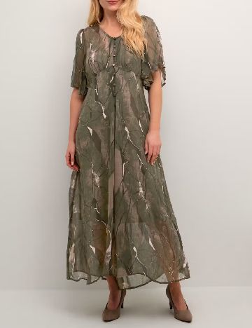 Rochie lunga Cream, verde