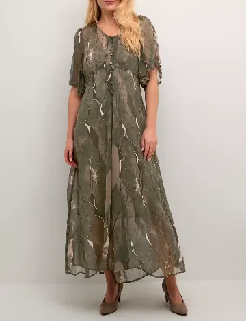 Rochie lunga Cream, verde
