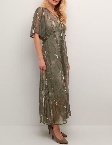 Rochie lunga Cream, verde