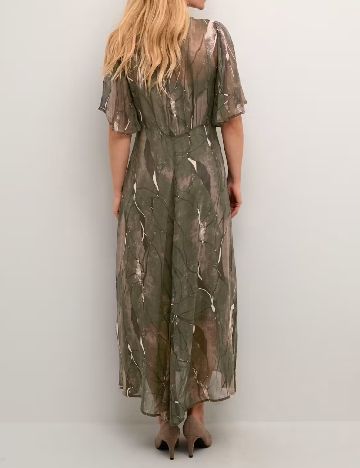 Rochie lunga Cream, verde