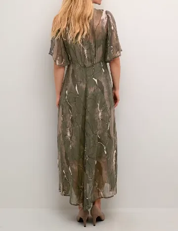 Rochie lunga Cream, verde