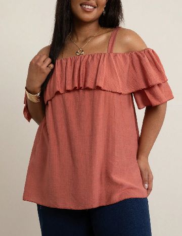 Bluza SHEIN CURVE, roz pudra inchis