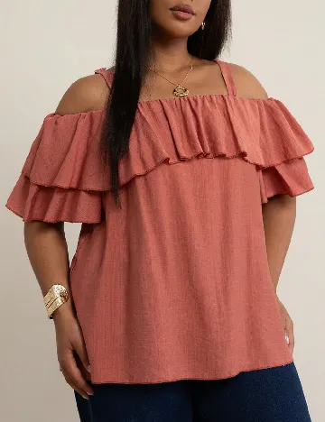 Bluza SHEIN CURVE, roz pudra inchis
