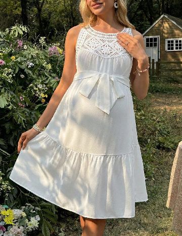 Rochie scurta SHEIN Maternity, alb
