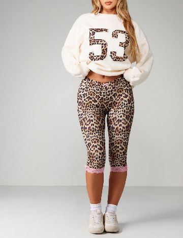Colanti trei sferturi Missguided, animal print