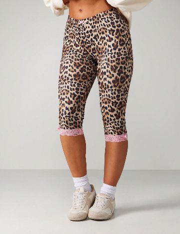 Colanti trei sferturi Missguided, animal print
