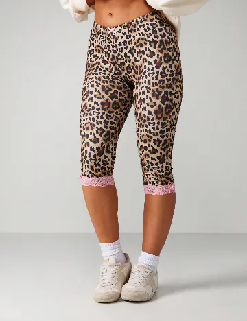 Colanti trei sferturi Missguided, animal print