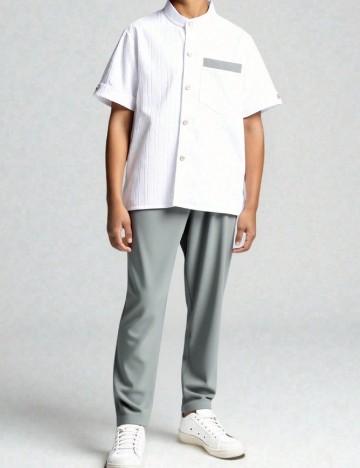 Compleu Shein Kids, alb/gri