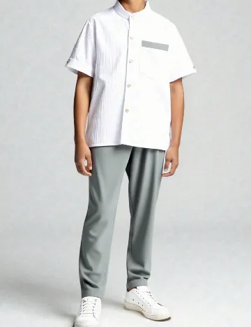 Compleu Shein Kids, alb/gri