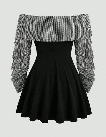 Rochie scurta SHEIN CURVE, negru/alb
