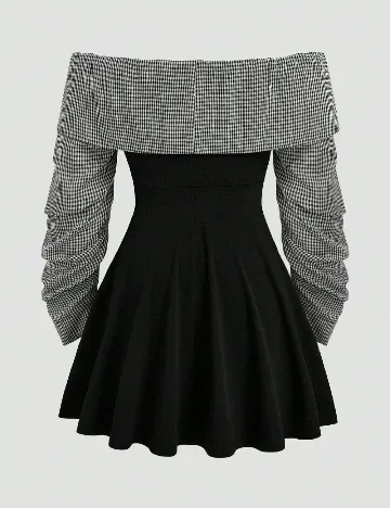 Rochie scurta SHEIN CURVE, negru/alb