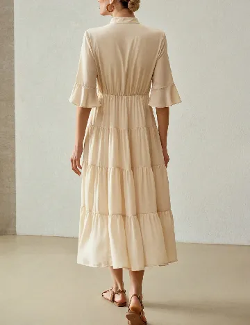 Rochie medie MOTF, crem