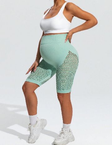 Colanti scurti SHEIN Maternity, verde