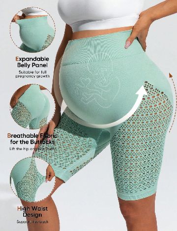 Colanti scurti SHEIN Maternity, verde